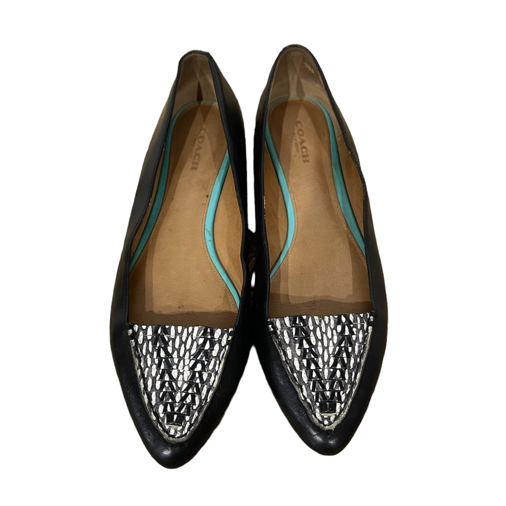 Coach slip on flats slightly used condition with snake skin accent pattern